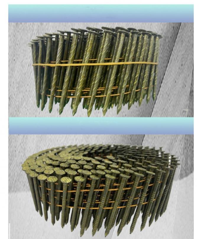 2 1/4′′x. 099′′ Wire Pallet Coil Nails Screw Shank Diamond Point Nail